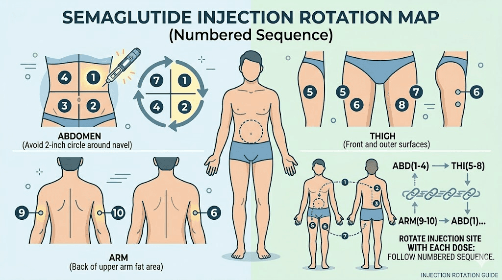 Semaglutide injection site rotation guide for proper administration