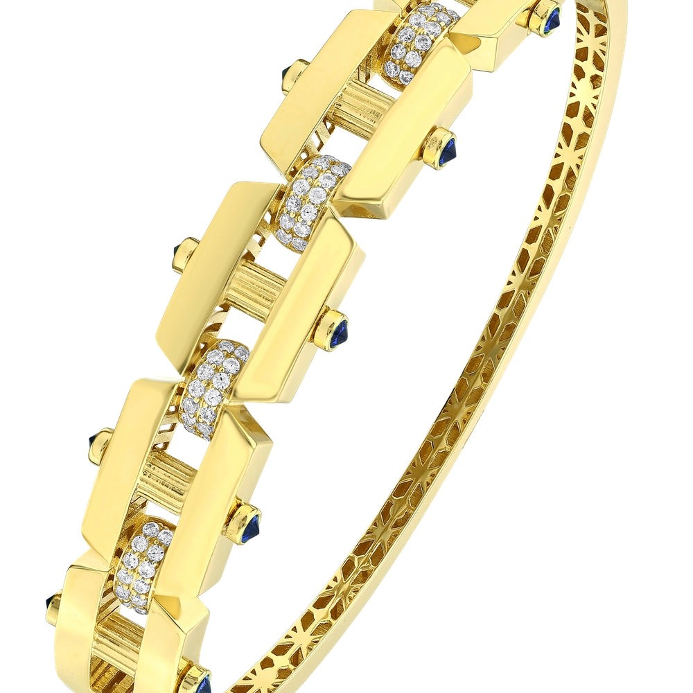 Assos Pırlanta 14 Ayar Altın Tasarım Kelepçe Bilezik 11.30 Gram