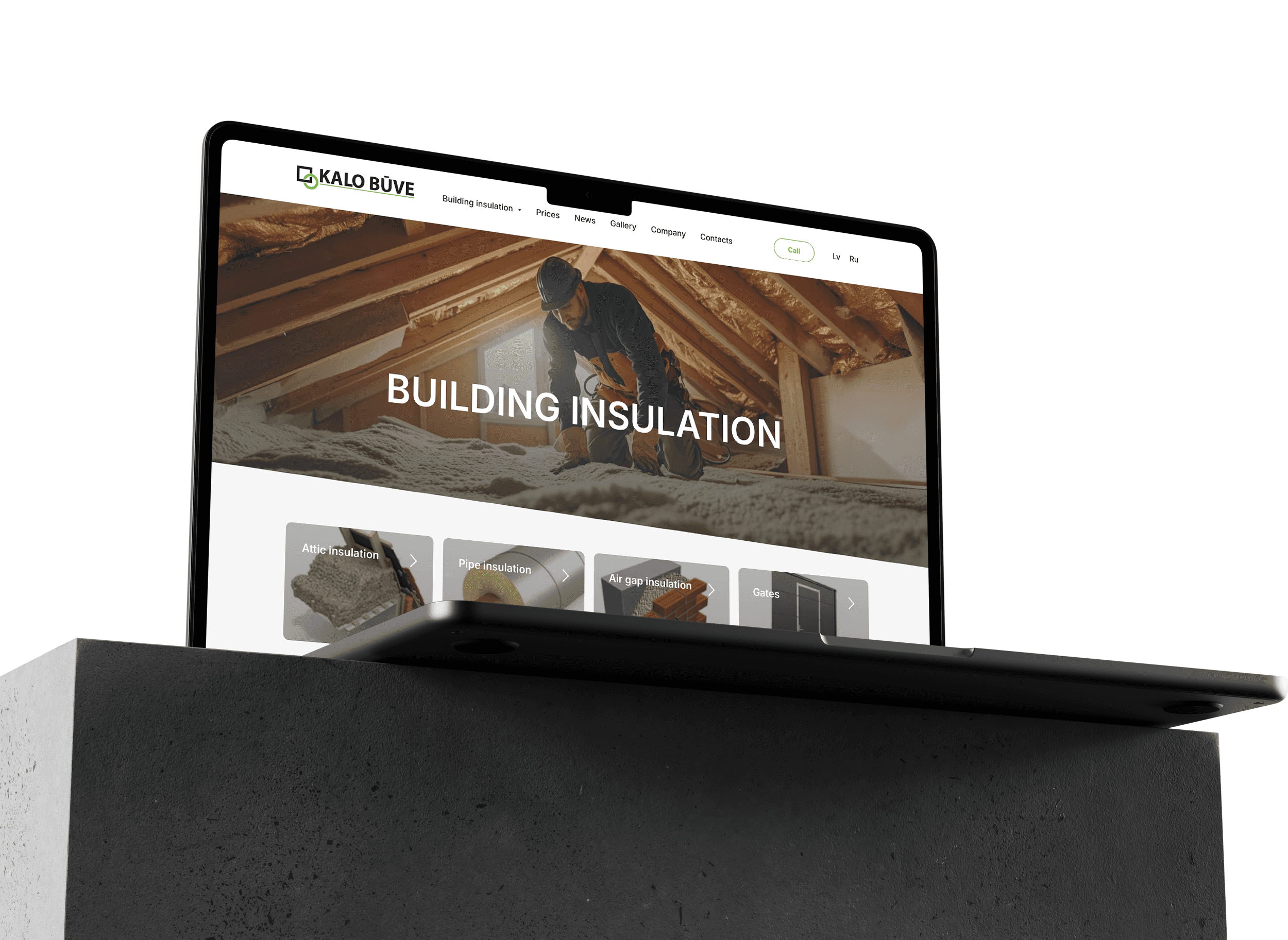 Kalo Būve energy efficiency and building insulation company website design by ReachBeyond