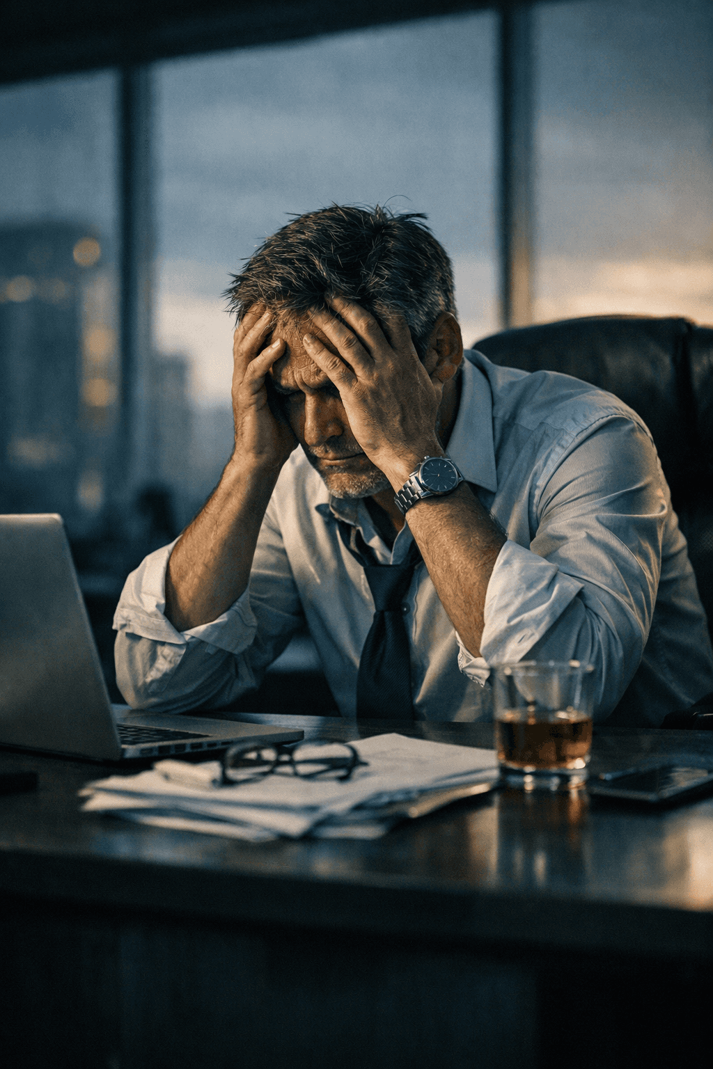 Ejecutivo o ejecutiva de alto nivel con estrés