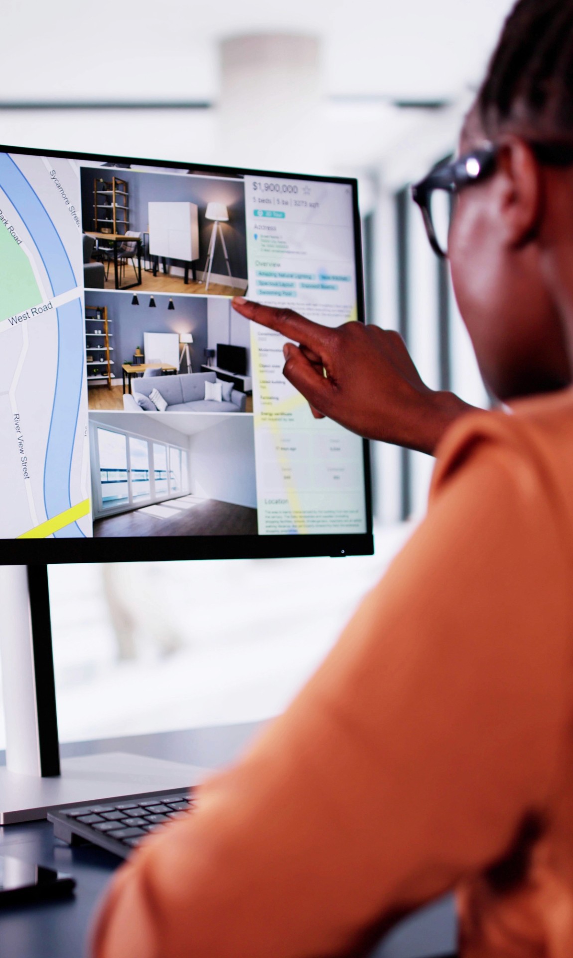 Person looking at property listing