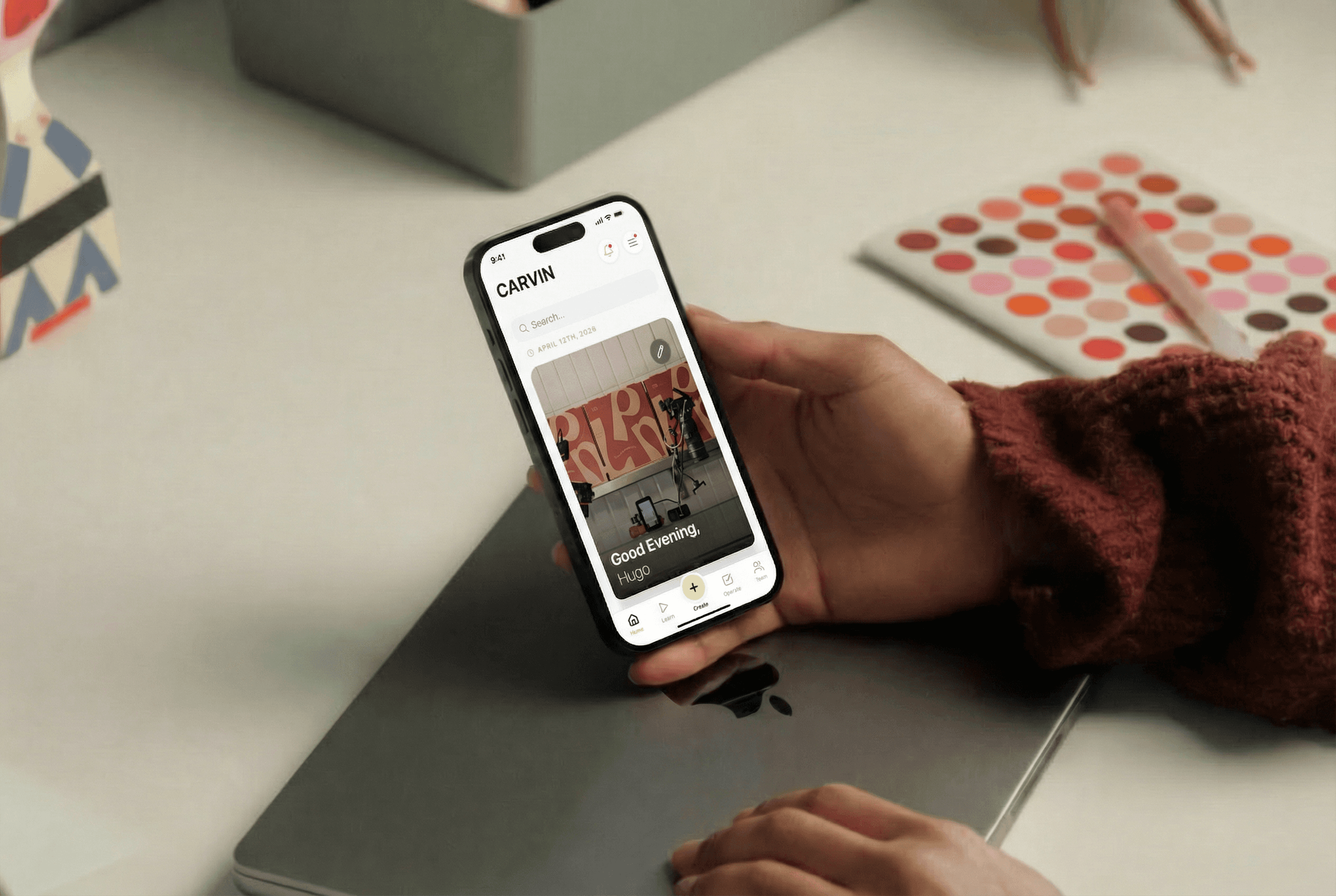 A mockup of Freelio's mobile app