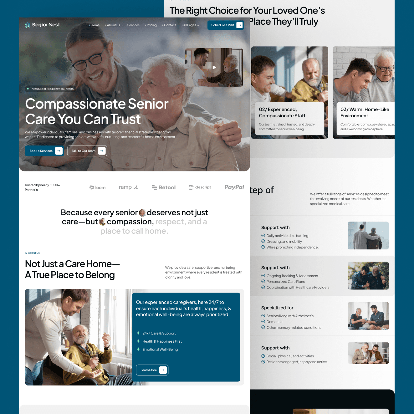 Framer senior care template