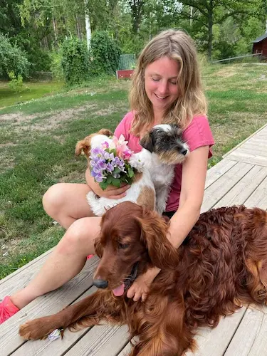 Hundar tillsammans med sin ägare, en del av vardagen kring Tassa och Trava