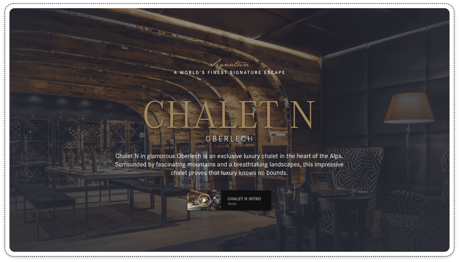 Chalet N Hero Website Design