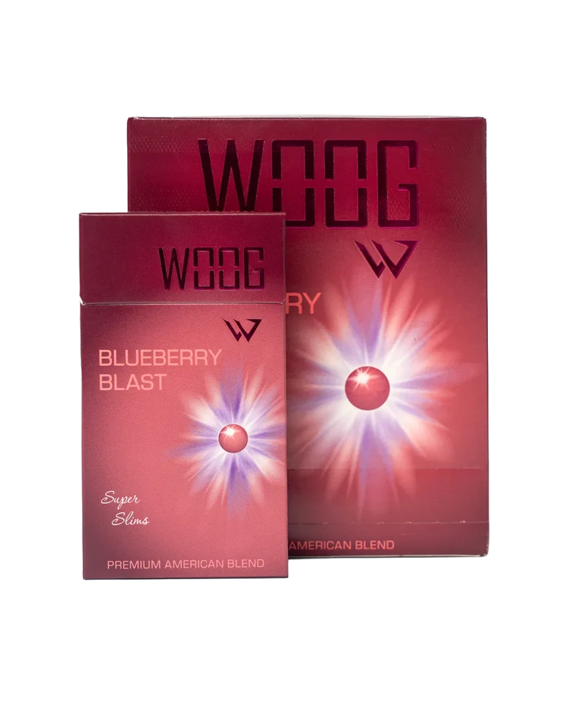 Woog blueberry blast cigarette pack.