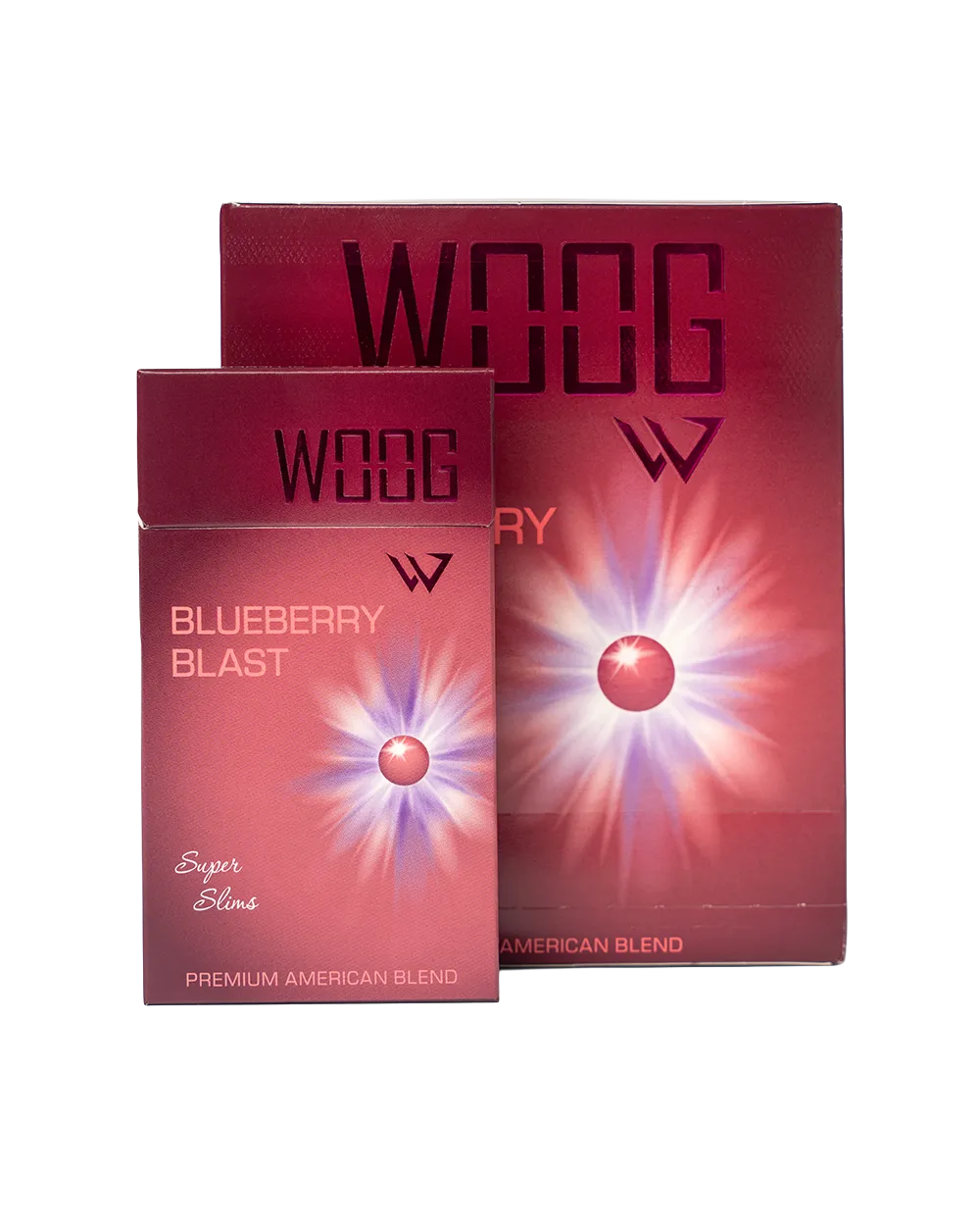 Woog blueberry blast cigarette pack.