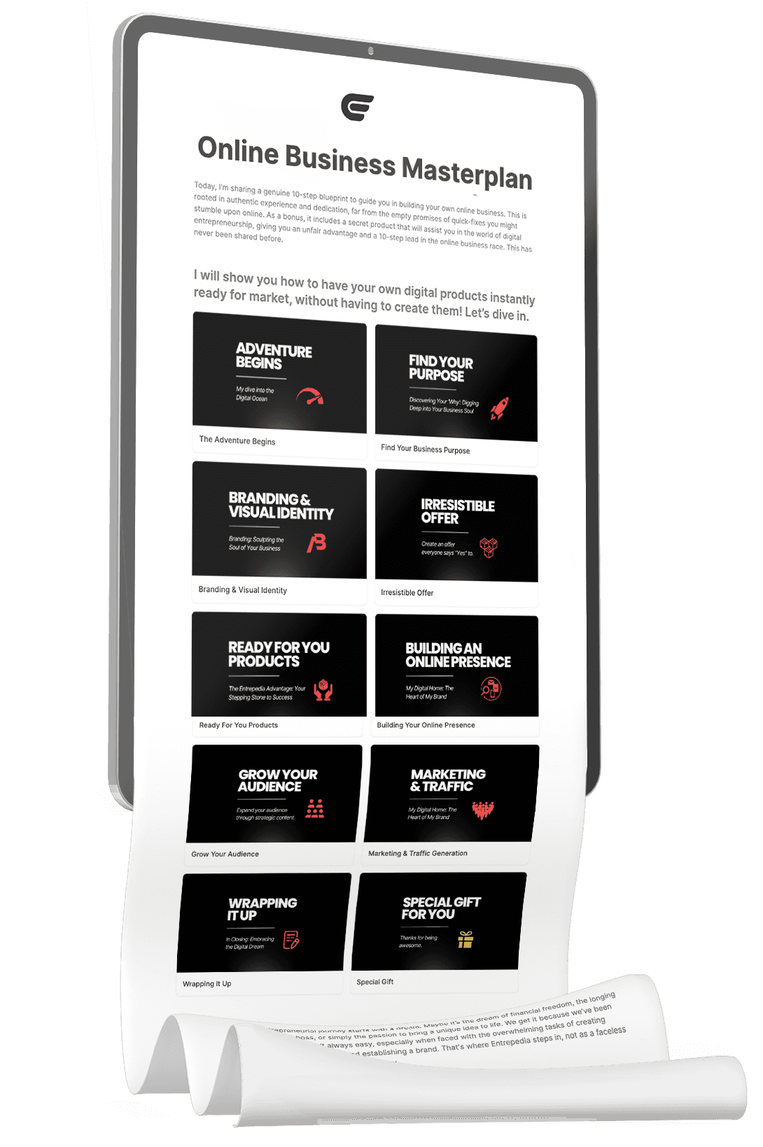 Entrepedia Online Business Master Plan Scroll