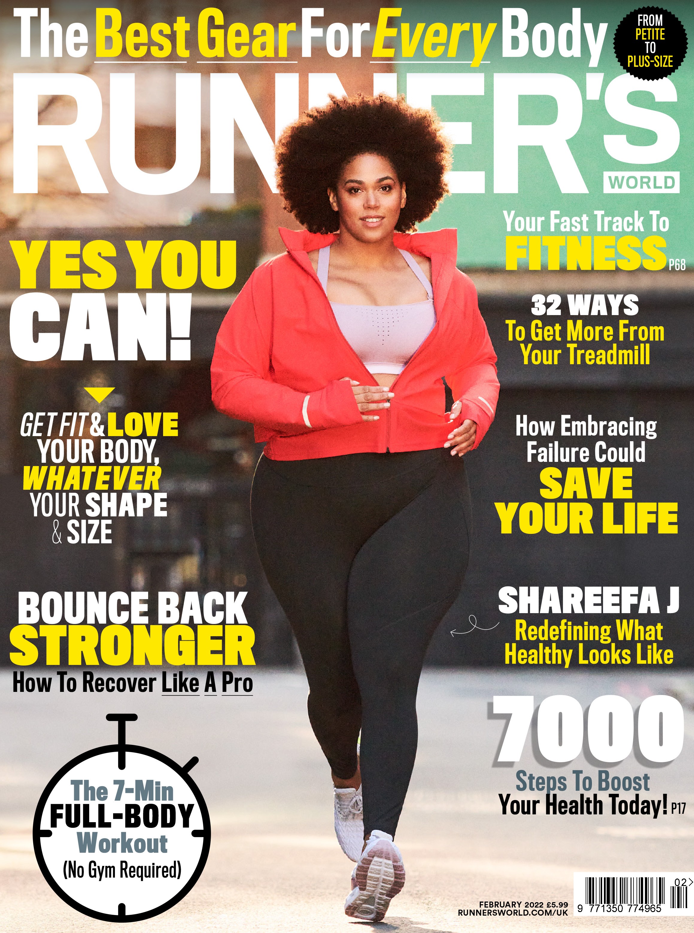 Shareefa J on Runner’s World magazine cover promoting body confidence