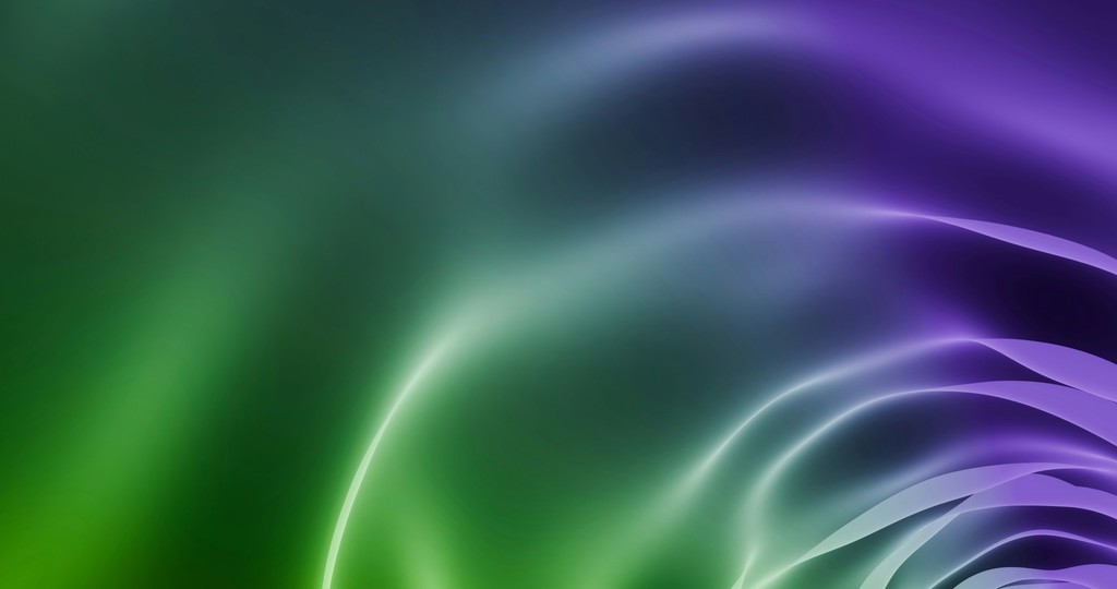 Abstract green and purple flowing waves