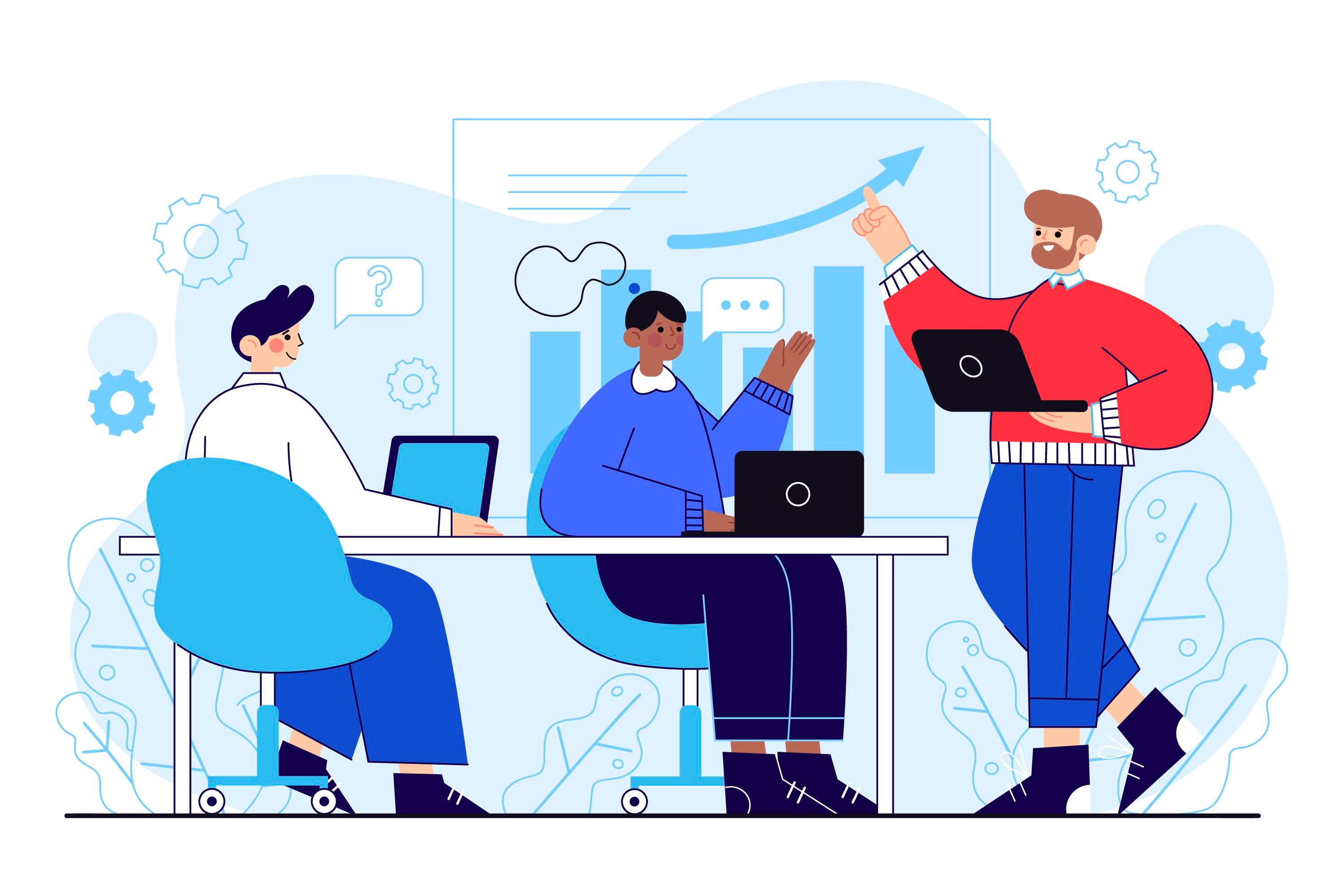 B2B demand generation strategy — illustration of a marketing leader maintaining strategic focus amid metrics, deadlines, and competing priorities.