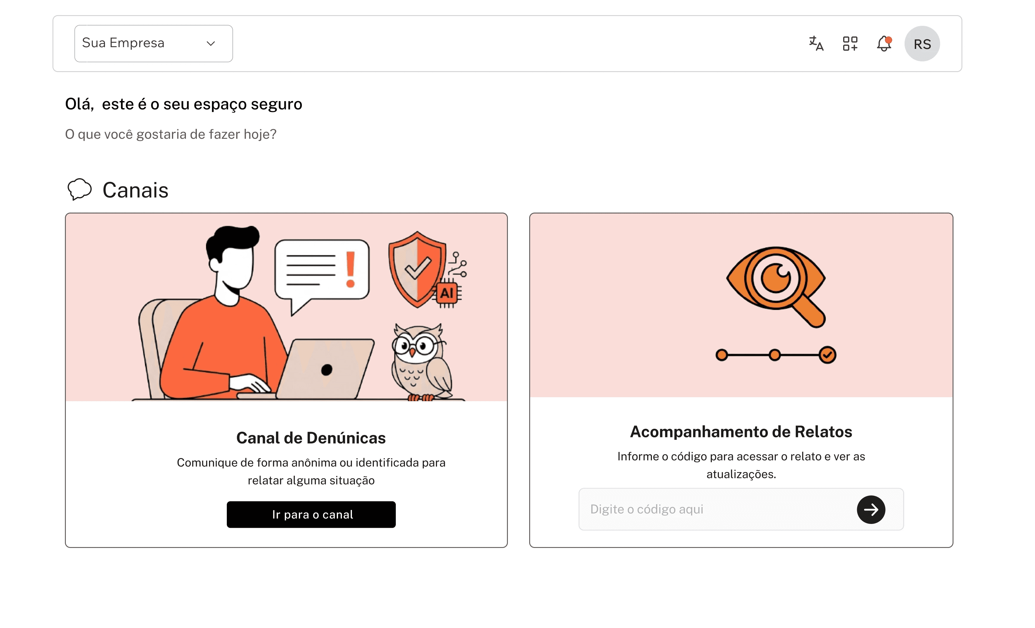 Imagem do Canal de Denúncias