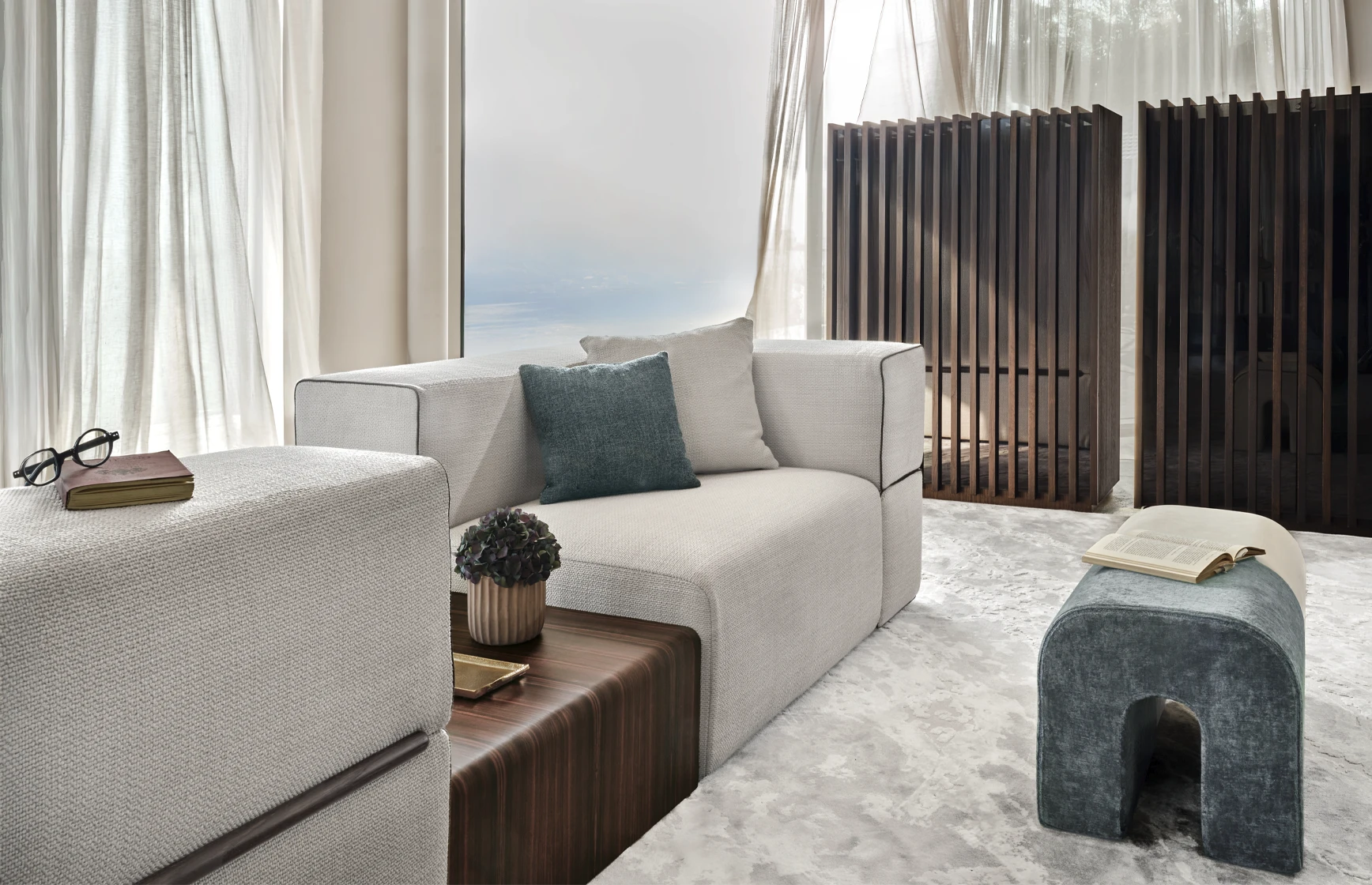 double face sofa castle in a modern livingroom