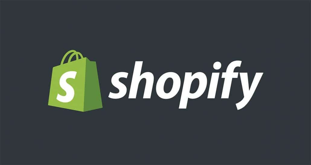 Shopify logo on a dark background, cover for selling services on Shopify