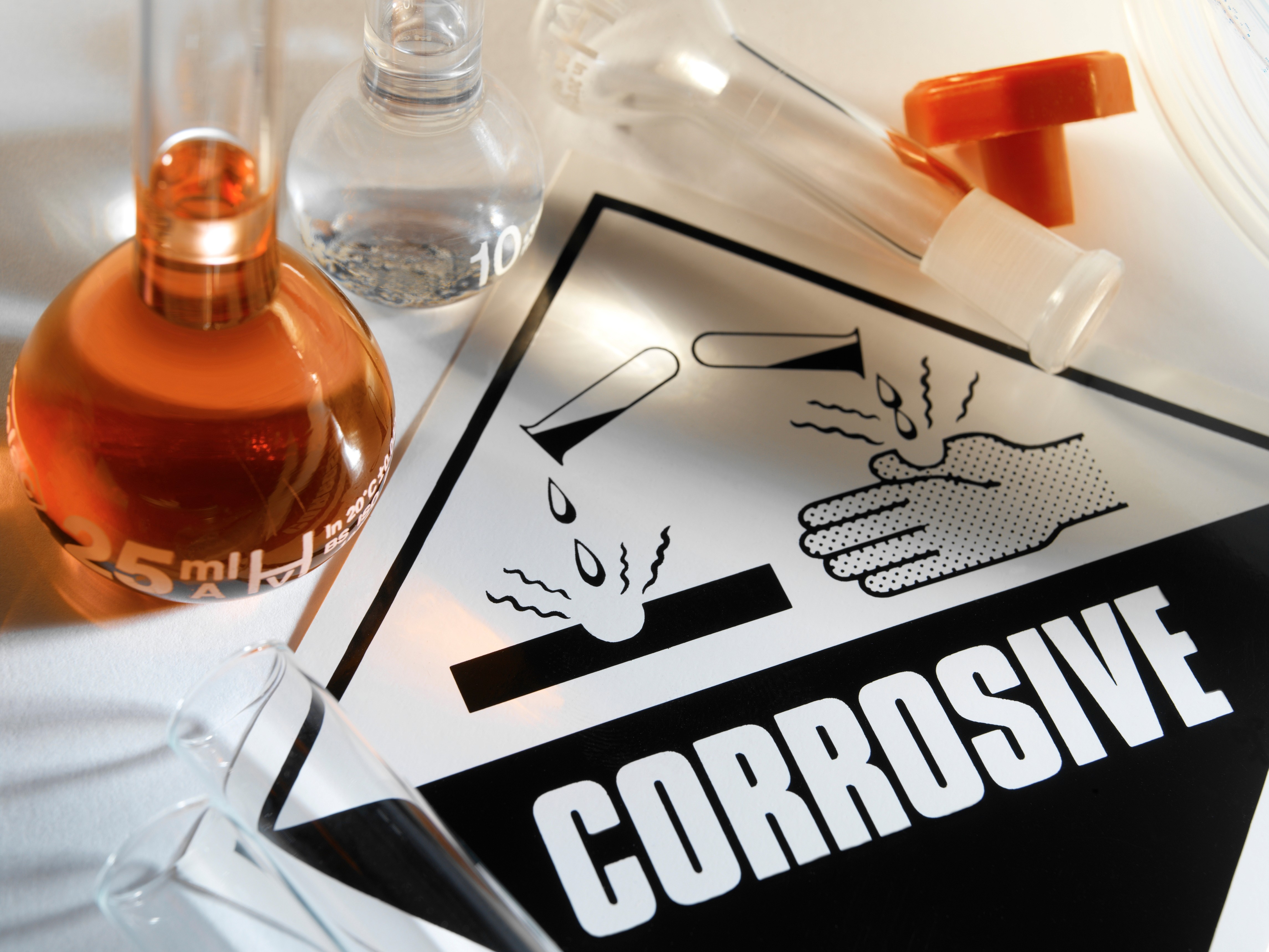 Corrosive Chemicals Label