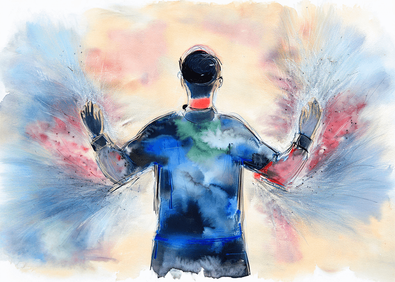 Original watercolor artwork for Presence Under Pressure