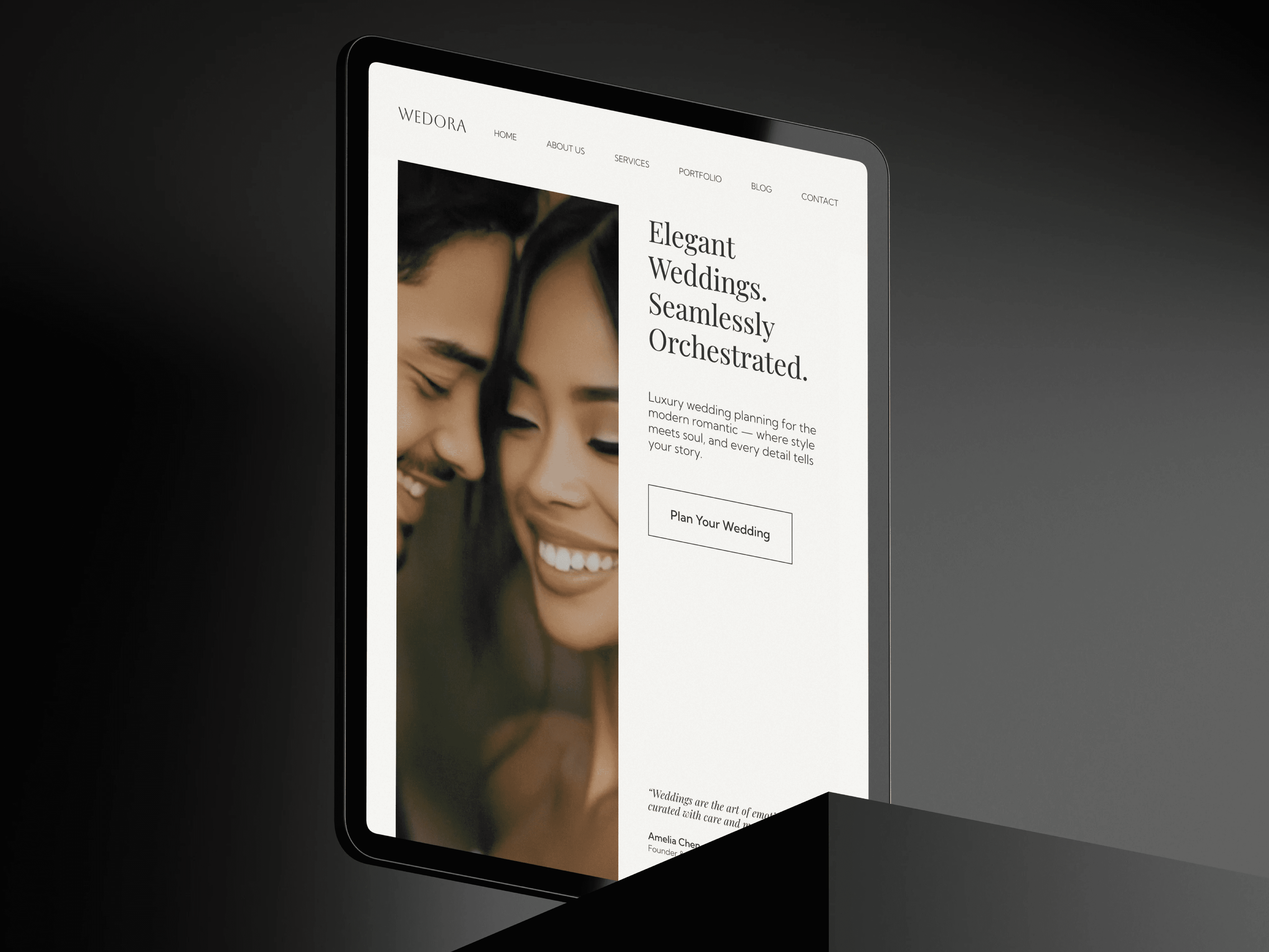 Quomi Screen on a desktop