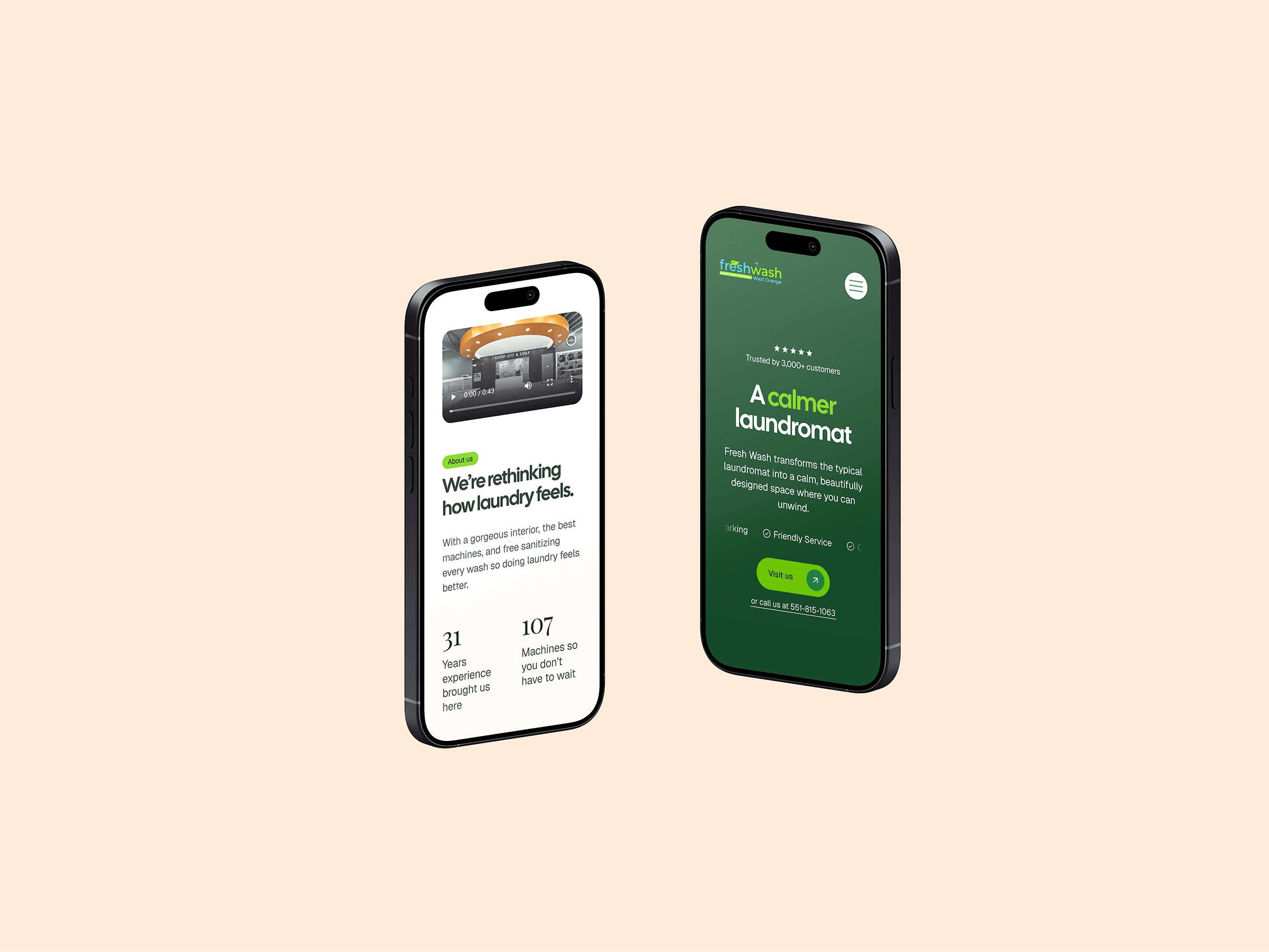 Responsive laundromat website displayed on laptop, tablet, and phone for Star Laundromats
