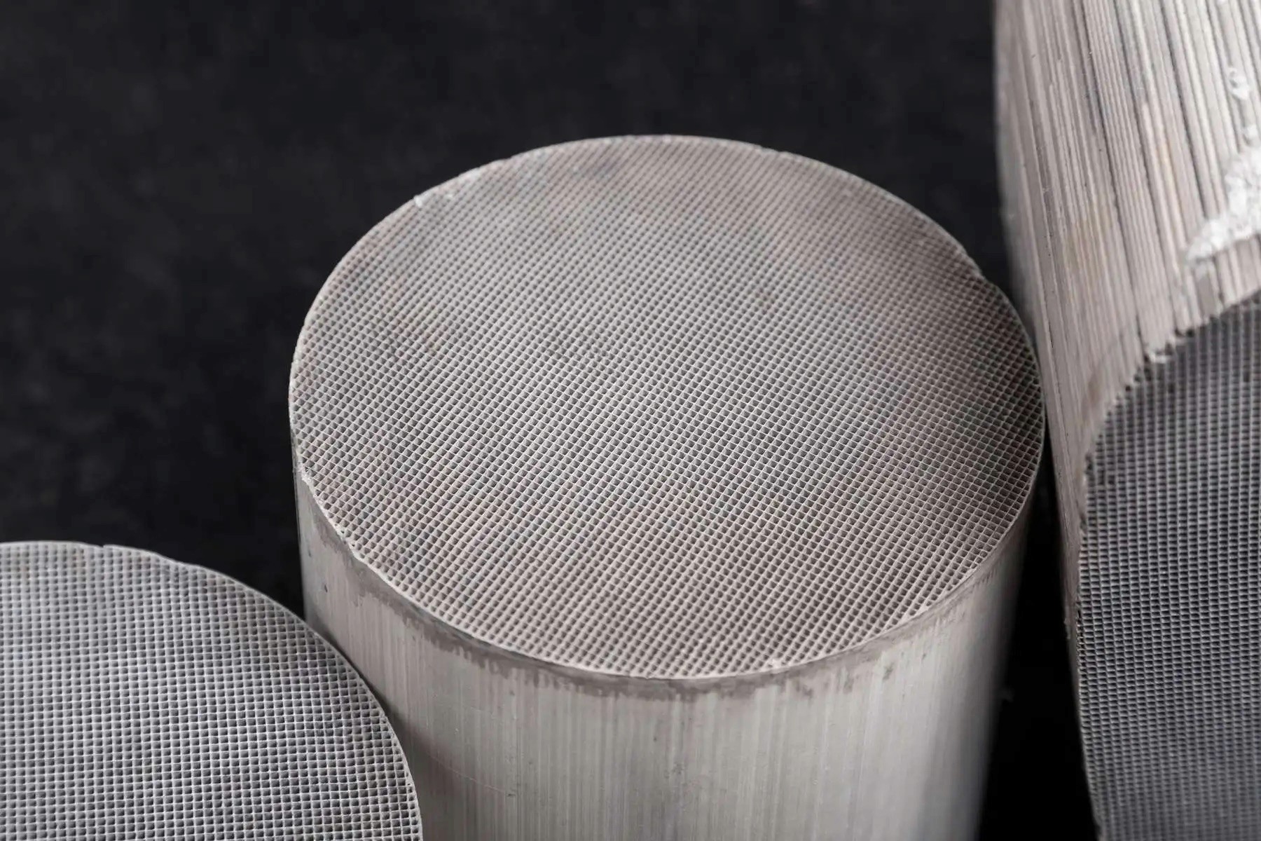 Ceramic honeycomb substrate from a catalytic converter, prior to PGM extraction