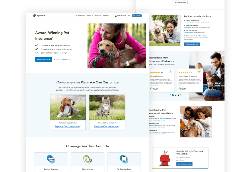 Homepage optimization project mockups image