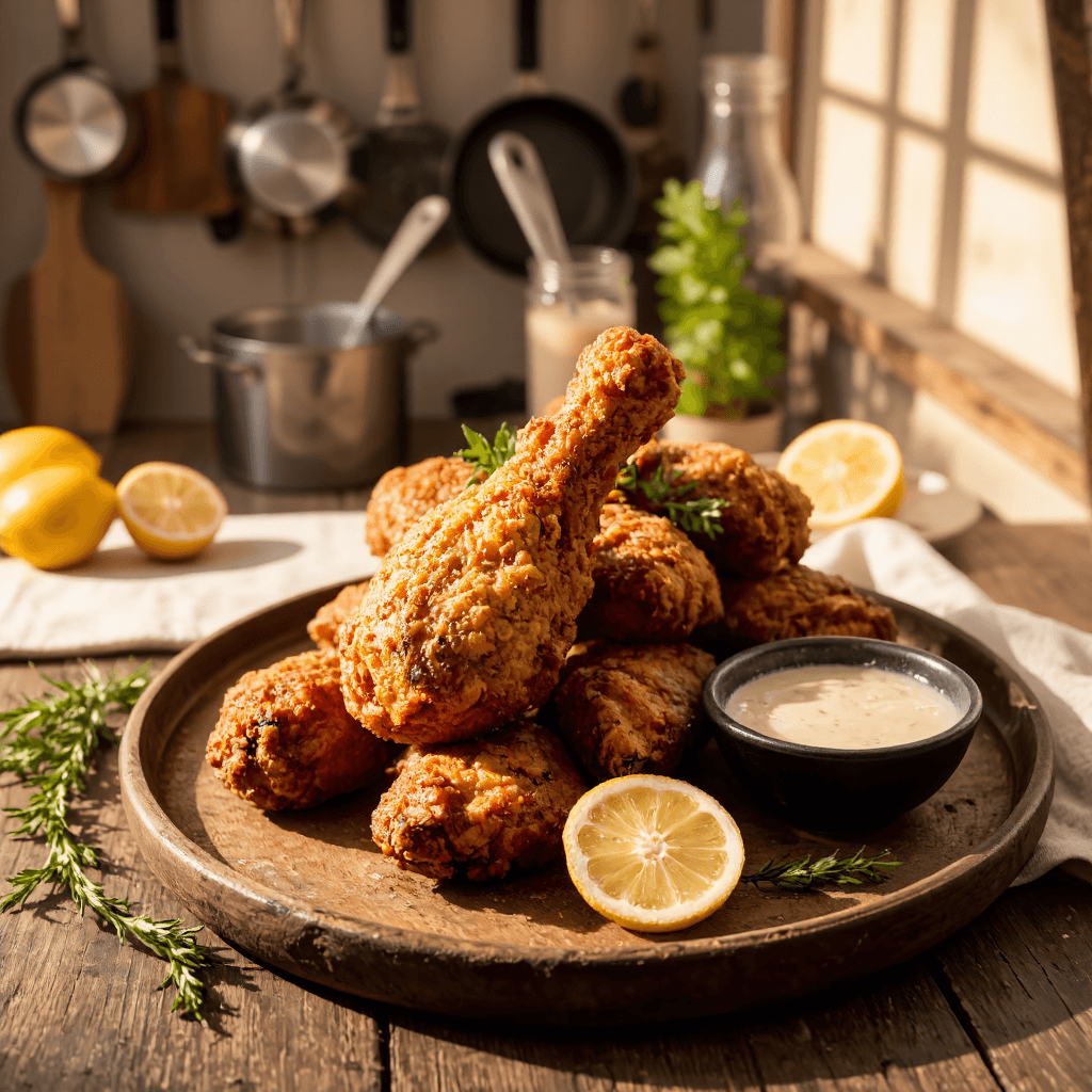 product photography of fried chicken