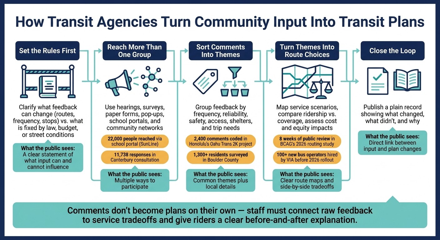 How Transit Agencies Turn Community Input Into Transit Plans: A 5-Step Process