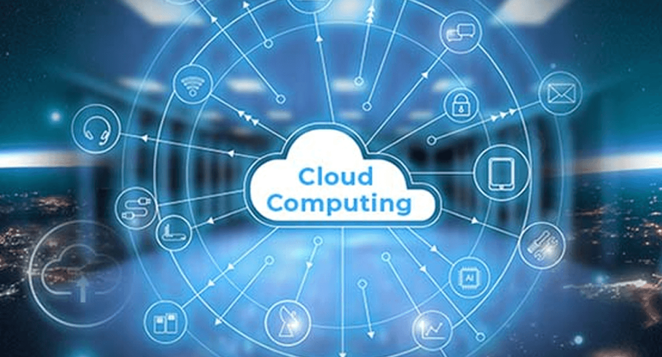 visual representation of cloud computing, symbolizing its role as the future of technology and data management.
