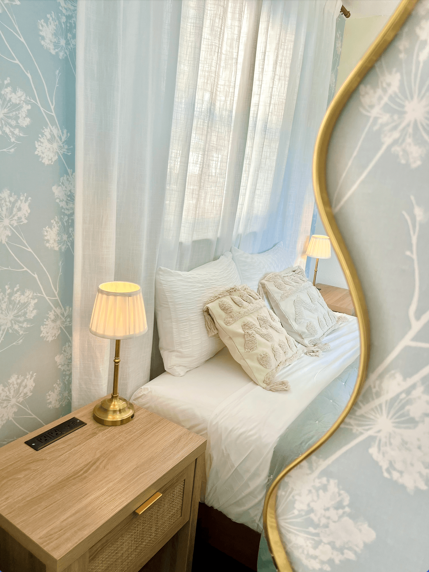 Funky Gold Wave Mirror in Melbourne FL Vacation Rental