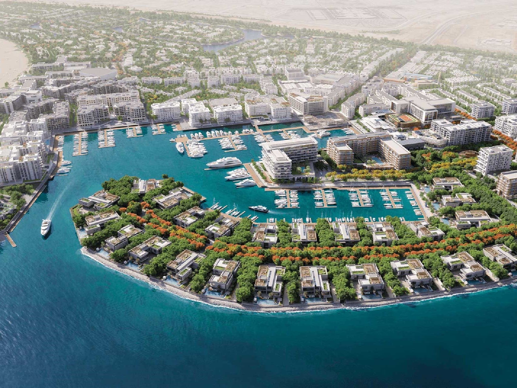 Development view of Al Mouj a master development in Oman, supported by financial modelling