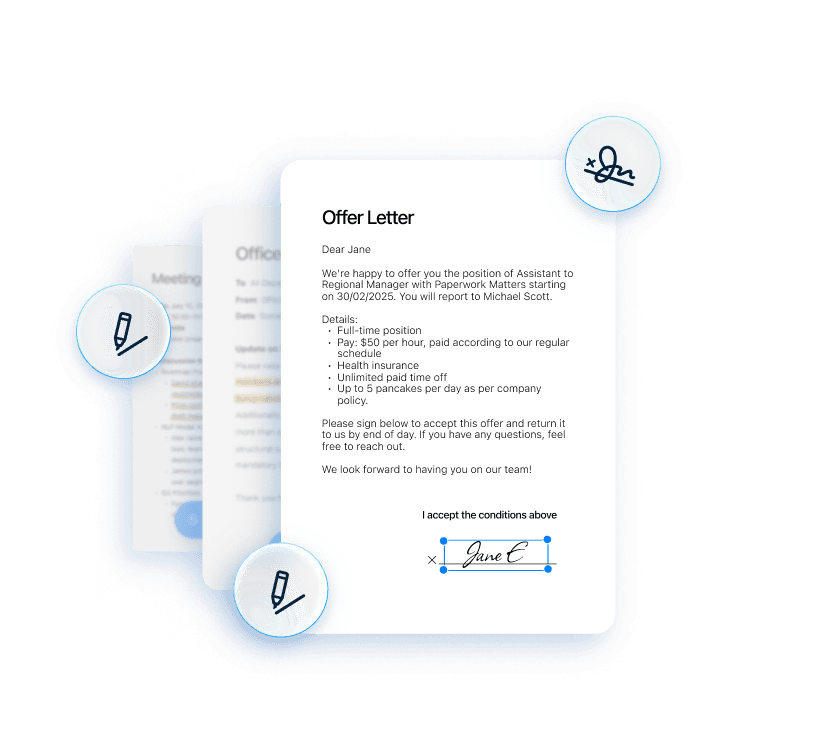 Handle documents easily from one clean and intuitive mobile app.