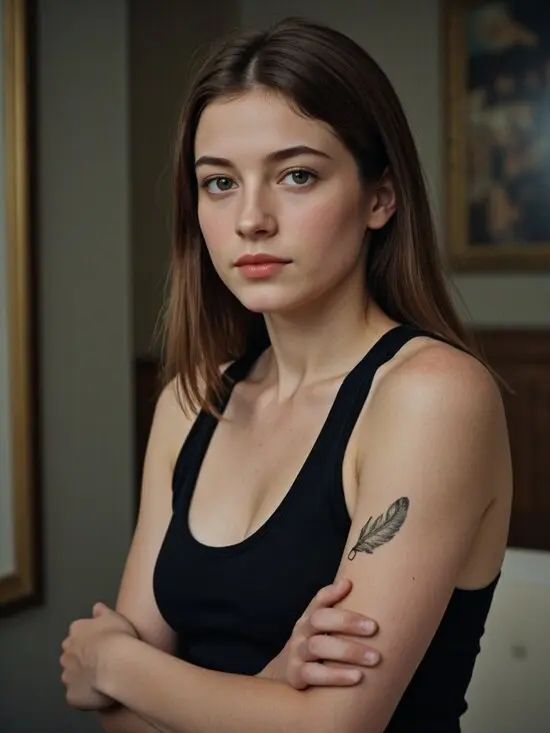 AI tattoo feather pattern, created by AI tattoo generator free