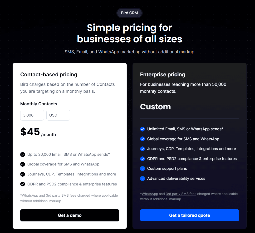 Bird.com Pricing