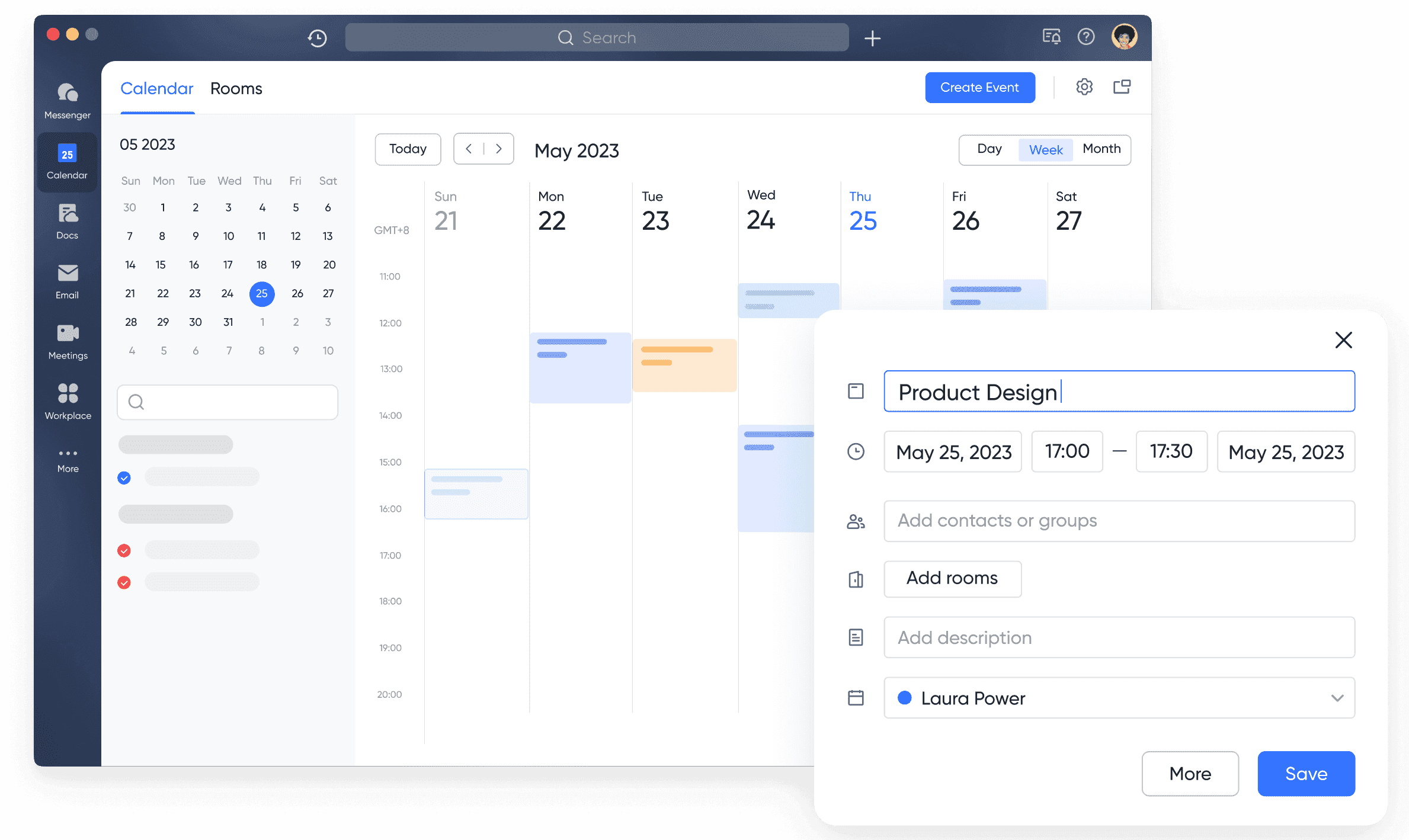 Lark's powerful calendar for booking events