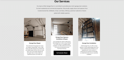 Custom Website Images Design By Moores Designs - Servicing Northwest Arkansas Businesses Elite Garage Door NWA