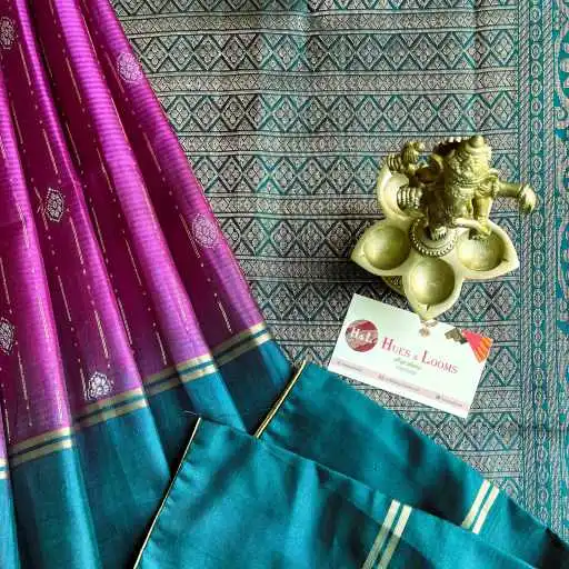 Orchid Purple Silk Saree With Jasmine Zari Motif