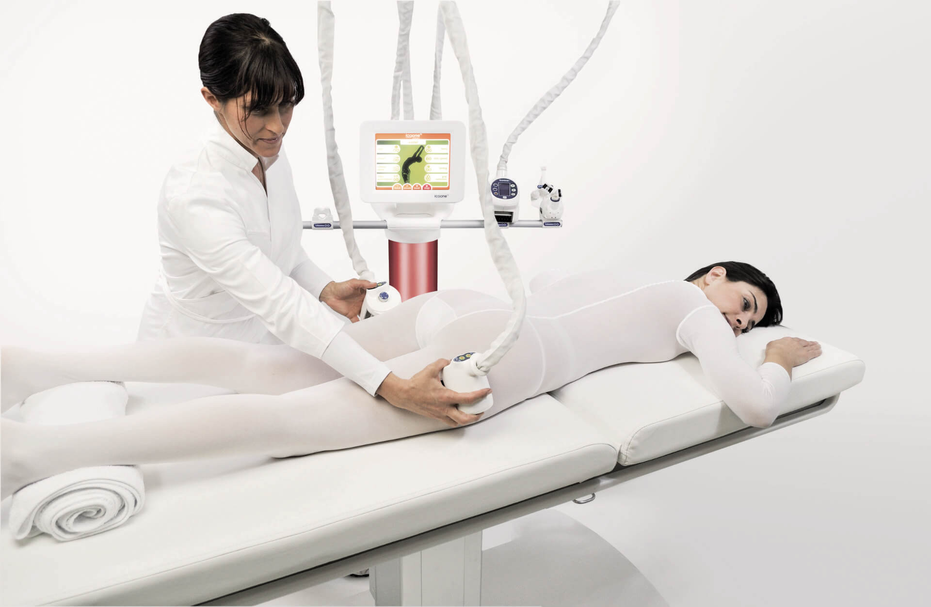 A photo of a girl undergoing a procedure at a cosmetologist's