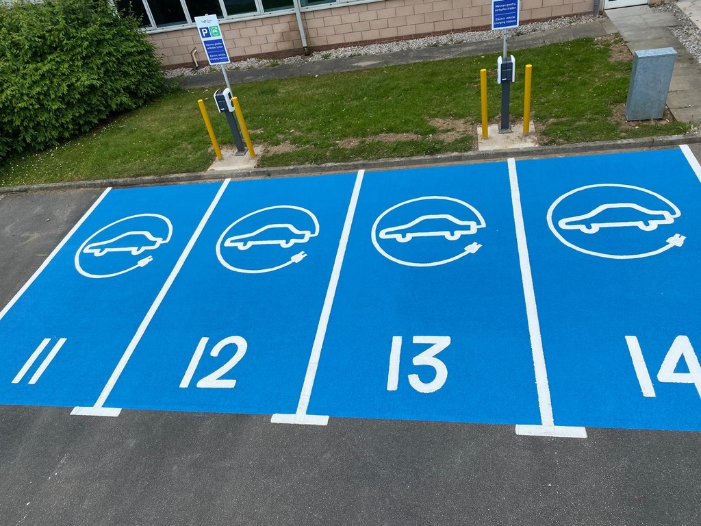 Ev charger bay line painting in manchester