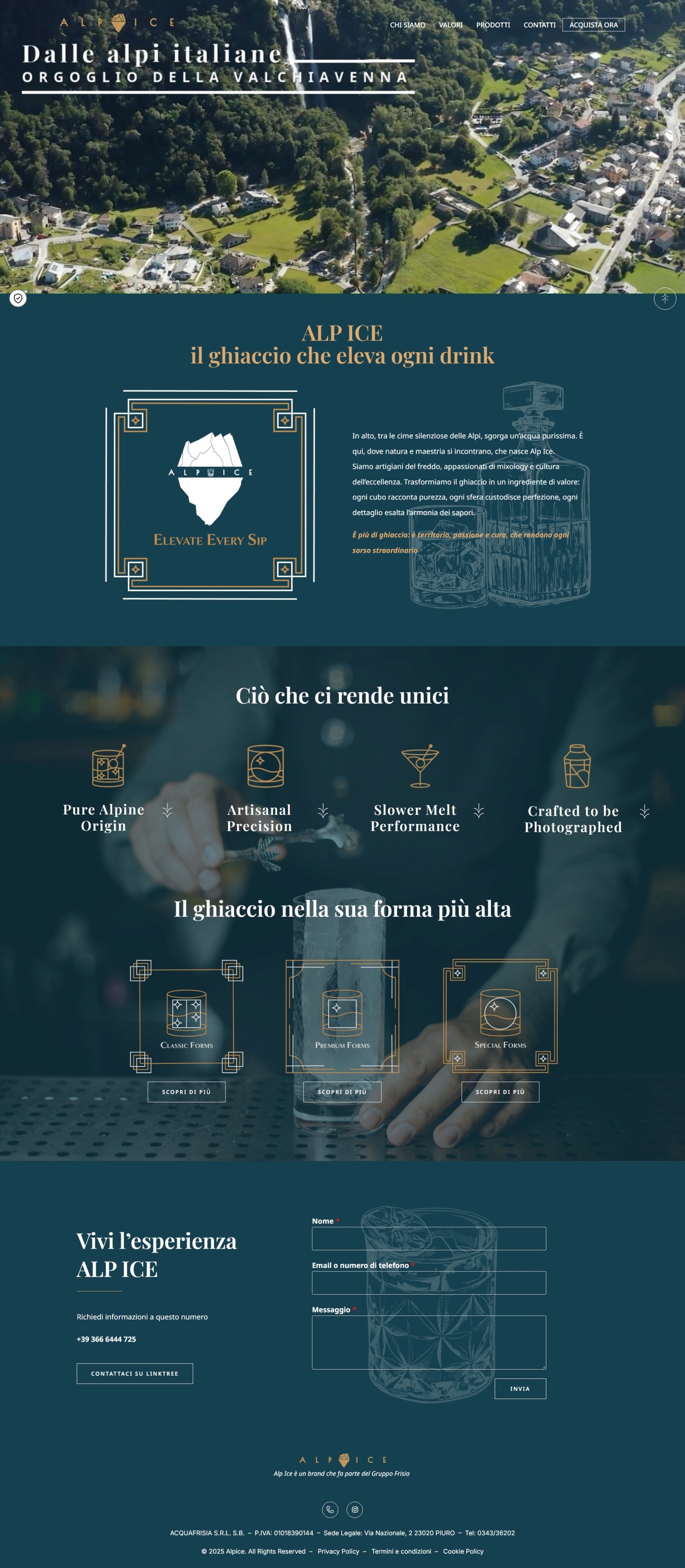 Previous homepage of the Alp Ice website