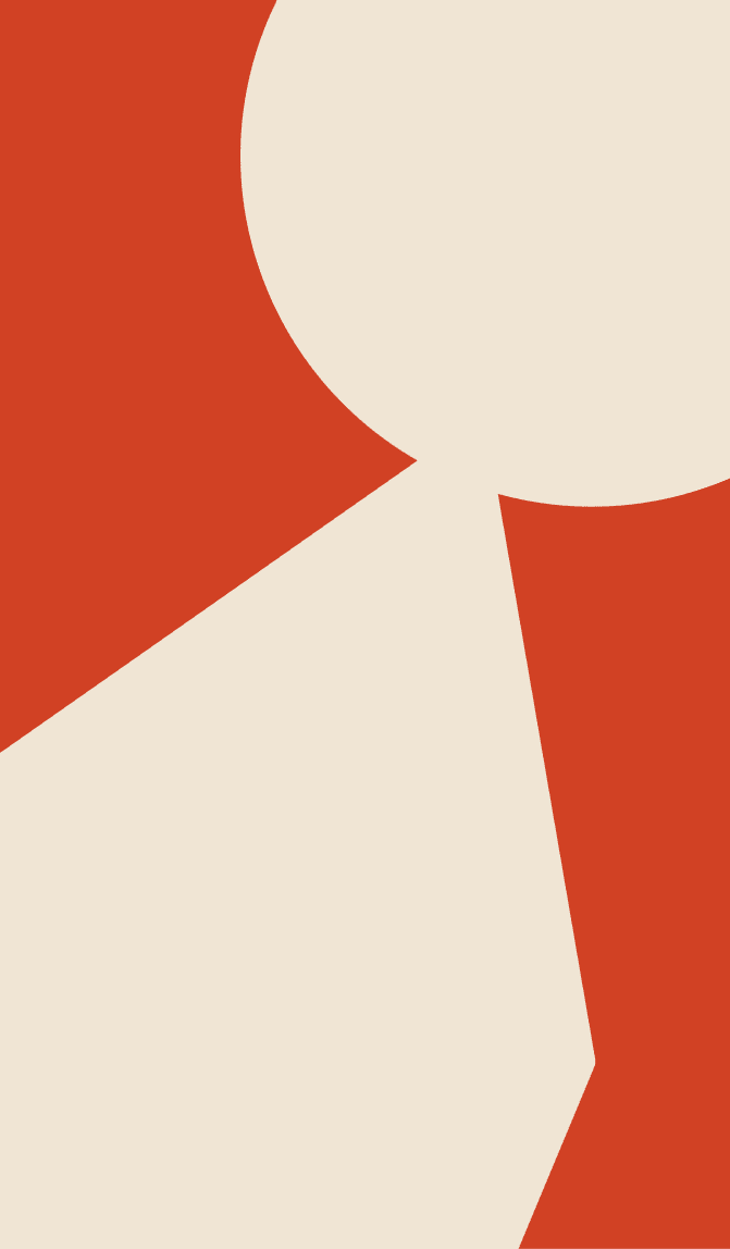 Graphic shape on bright orange background