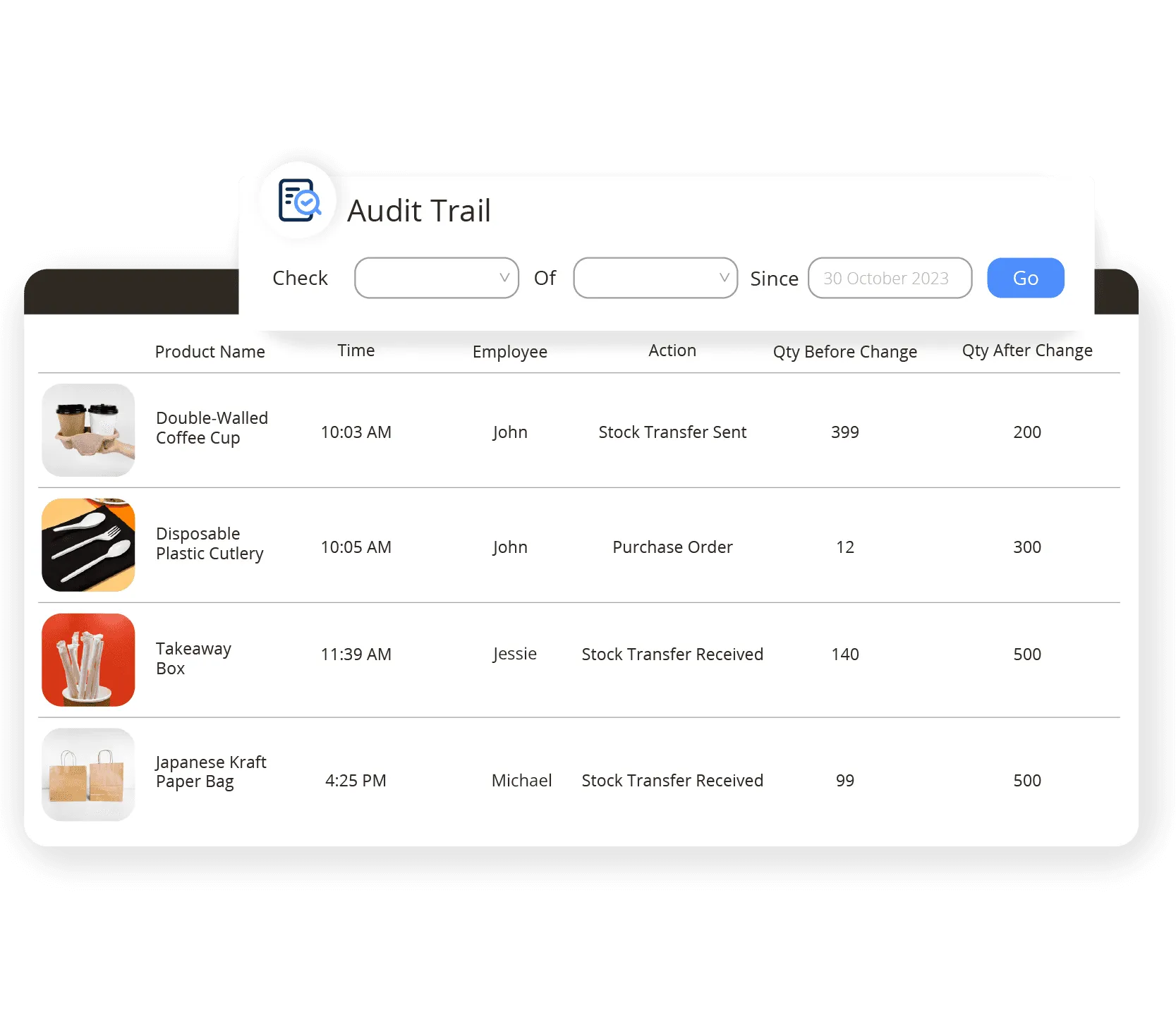 StoreHub POS audit trail tracking stock transfers and inventory changes in real time.