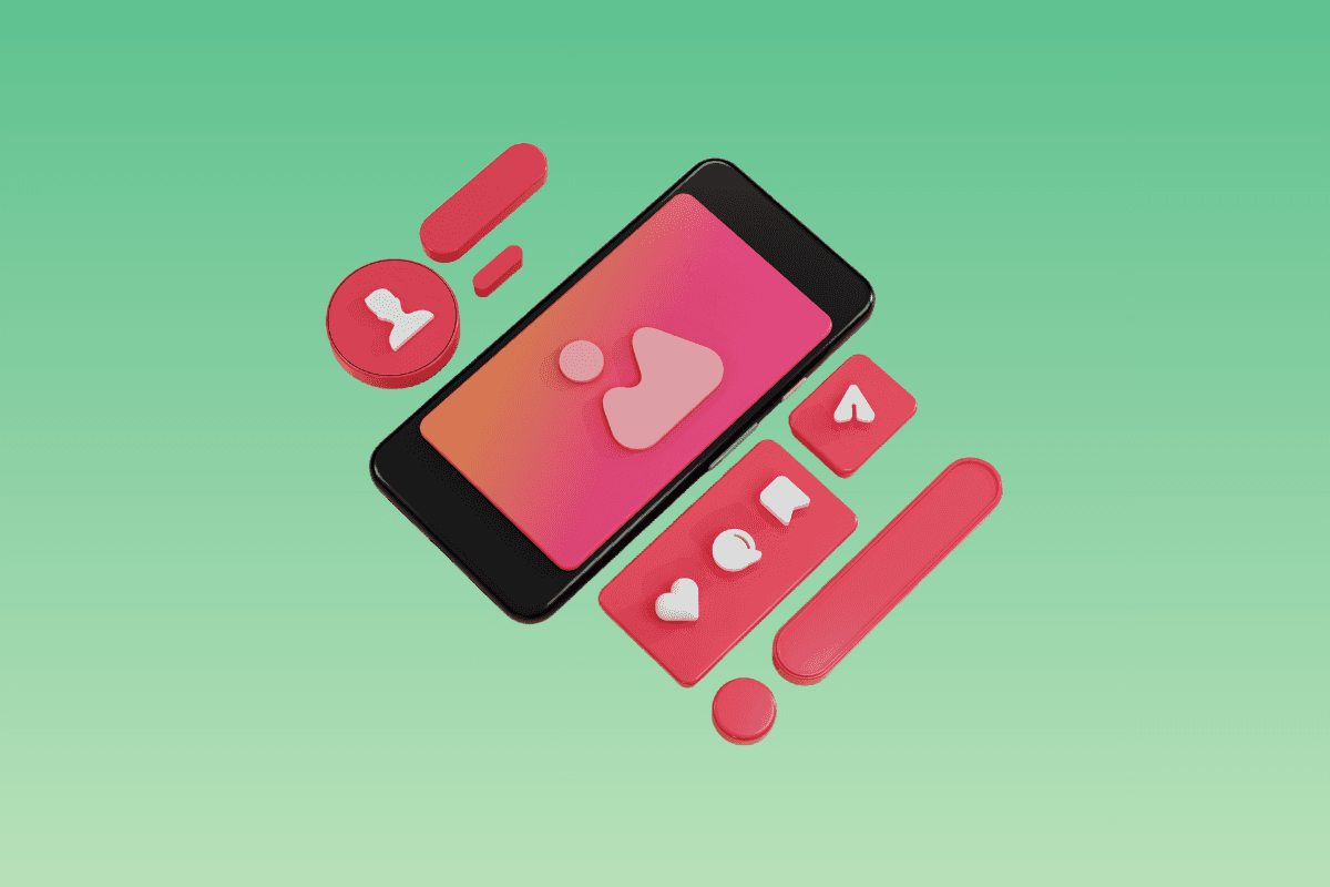 Screen from a fictional website on a pink gradient background