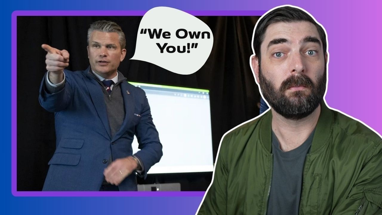 mreflow-style policy clash thumbnail with speaker at podium and host reaction