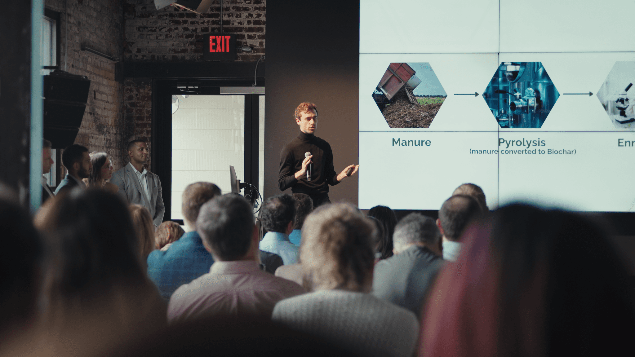Founder speaking at a meetup event in Tulsa.