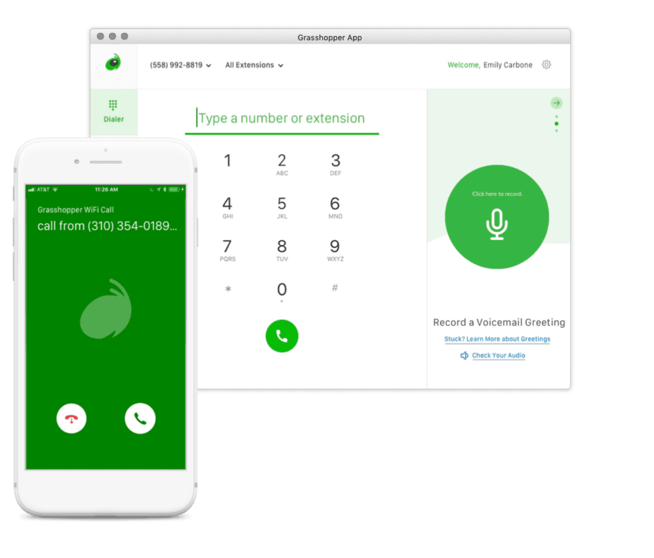 Grasshopper phone interface