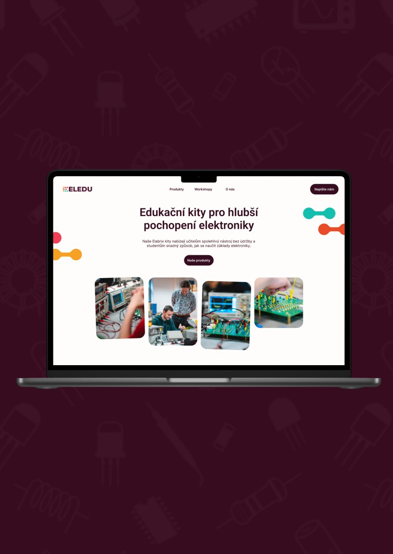 Notebook zobrazující web Eledu