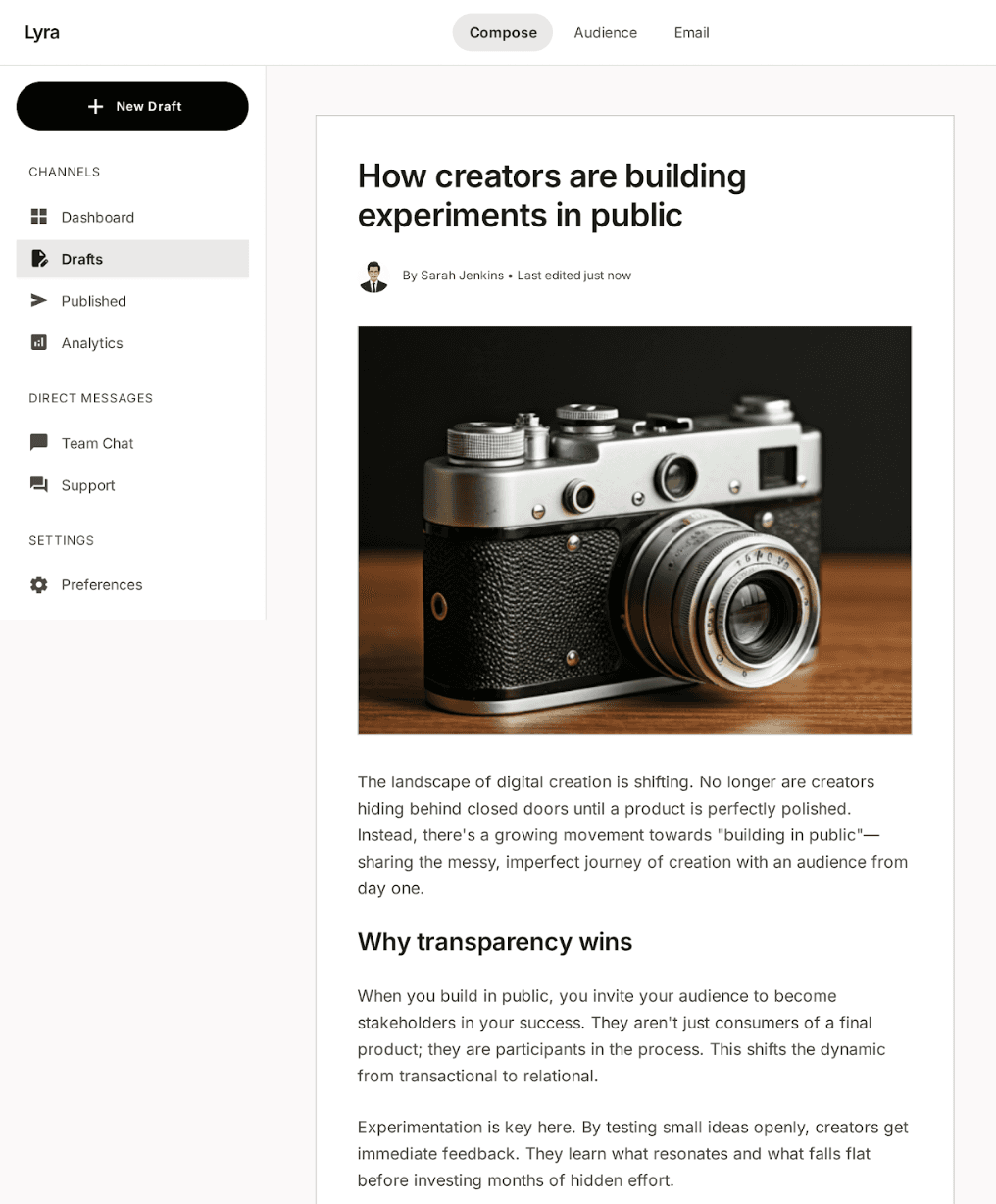 An image of Freelio's project ui