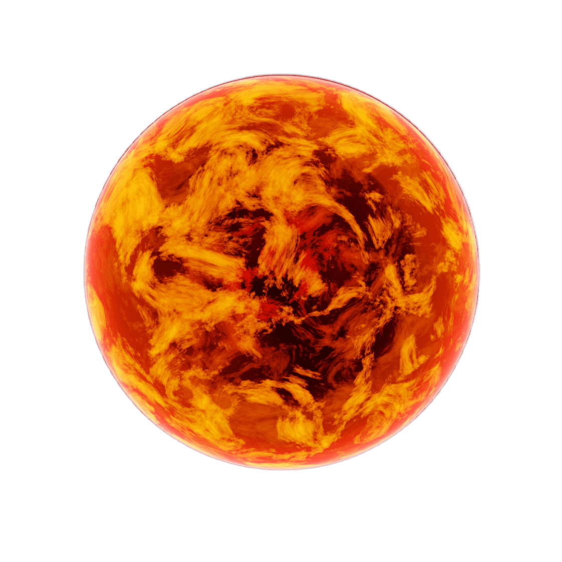 a very bright orange sun with a black background (Background Removed)