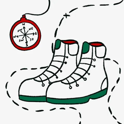 Vandringskängor med kompass