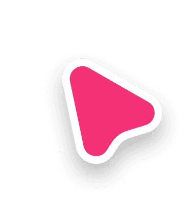 Pink abstract geometric shape on transparent background.