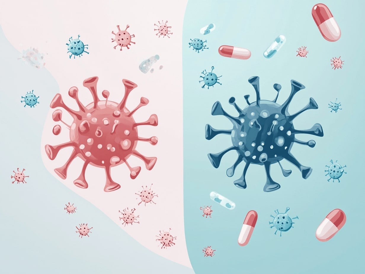 Viruses difference illustration